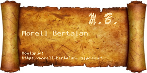 Morell Bertalan névjegykártya